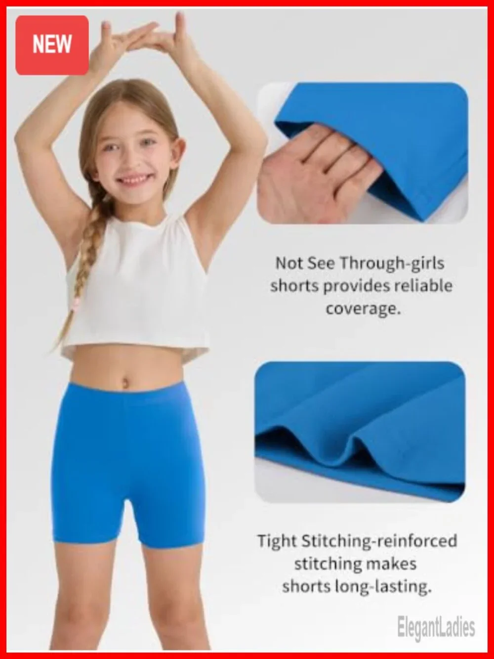 8 Pack Girls Biker Shorts - Cotton Spandex Toddler Bike Shorts Under Dresses